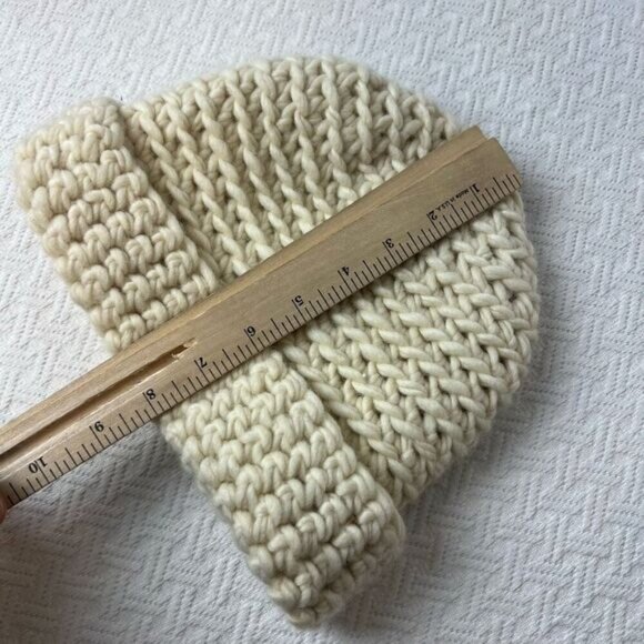 Gibou Hat Toque Adult Knit Cream Cozy Winter Warm Gift Chunky Knit Fall - Picture 4 of 8